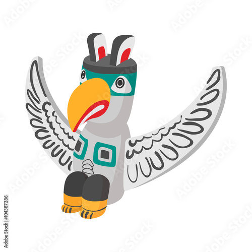 A colorful totem pole icon, cartoon style