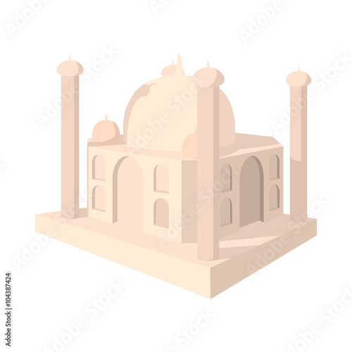 Taj Mahal, India icon, cartoon style 