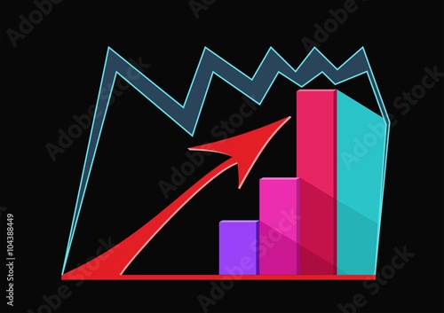 Rising business graph. Business Infographic.