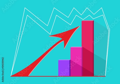 Rising business graph. Business Infographic.