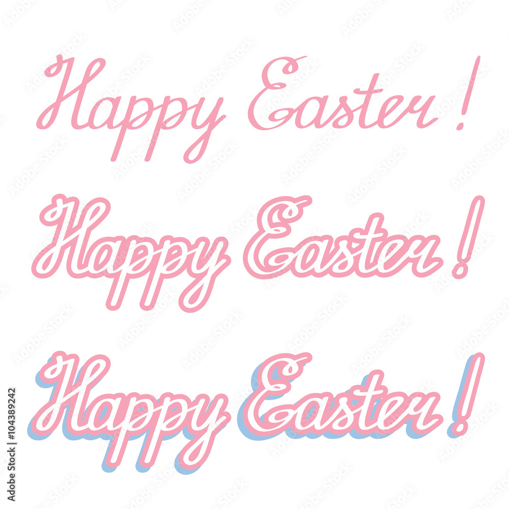 Happy Easter vector inscription