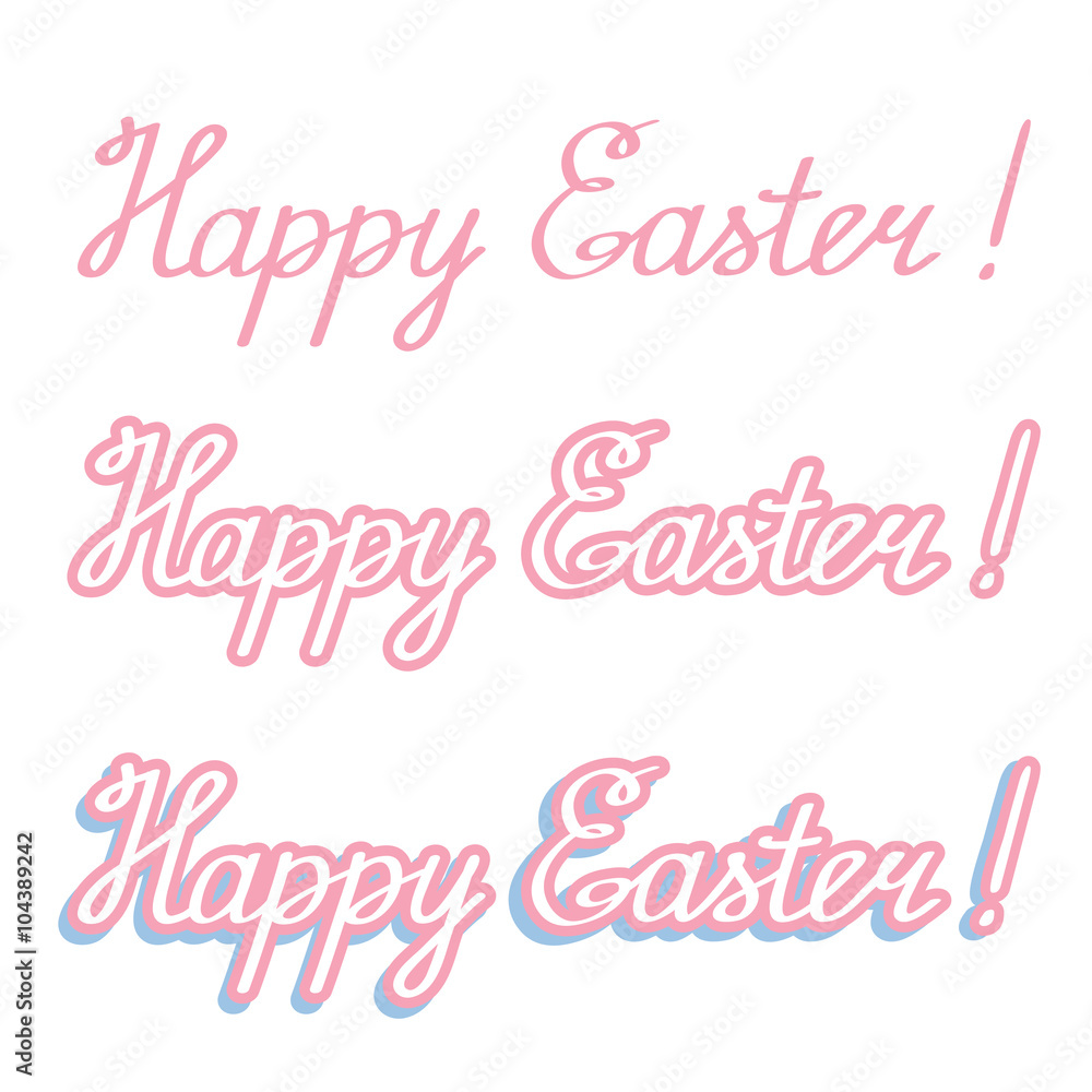 Happy Easter vector inscription Happy Easter vector inscription