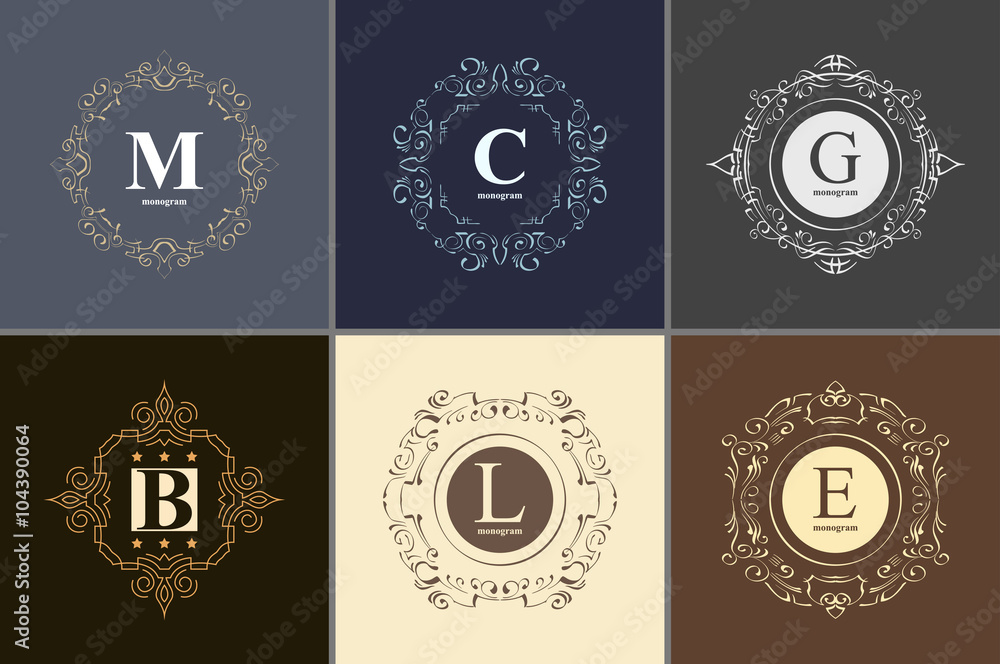 Elegant monogram design template.