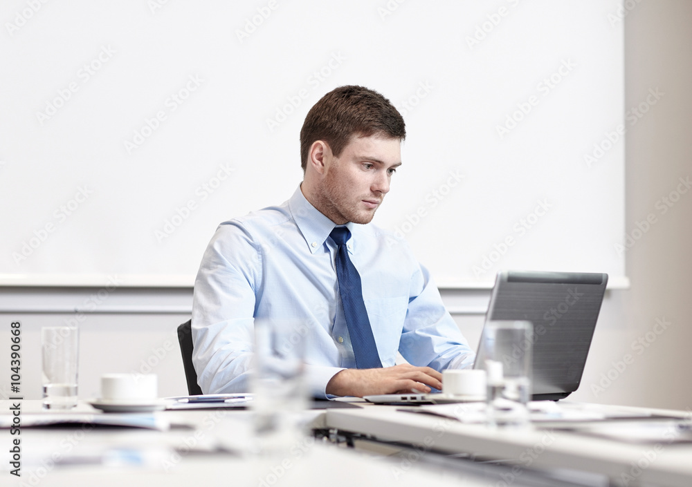 businessman with laptop working in office businessman with laptop working in office