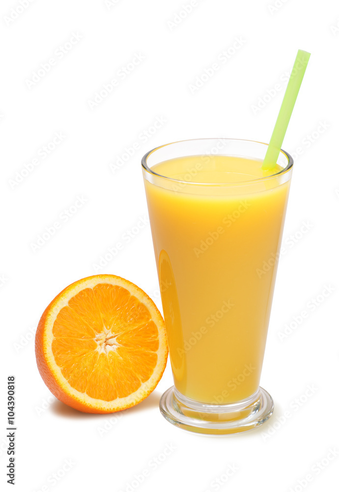 glass of freshly pressed orange juice isolated glass of freshly pressed orange juice isolated