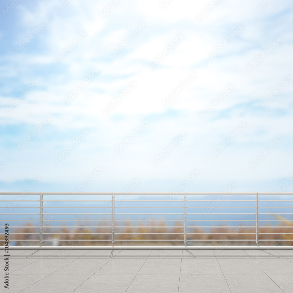Obraz premium Balcony And Terrace Of Blur Nature Background
