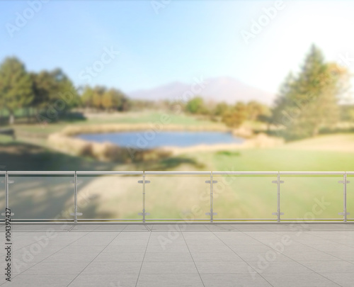 Balcony And Terrace Of Blur Nature Background