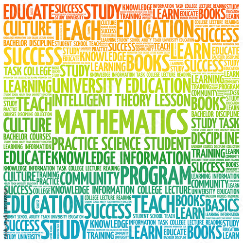 Mathematics word cloud, education concept background