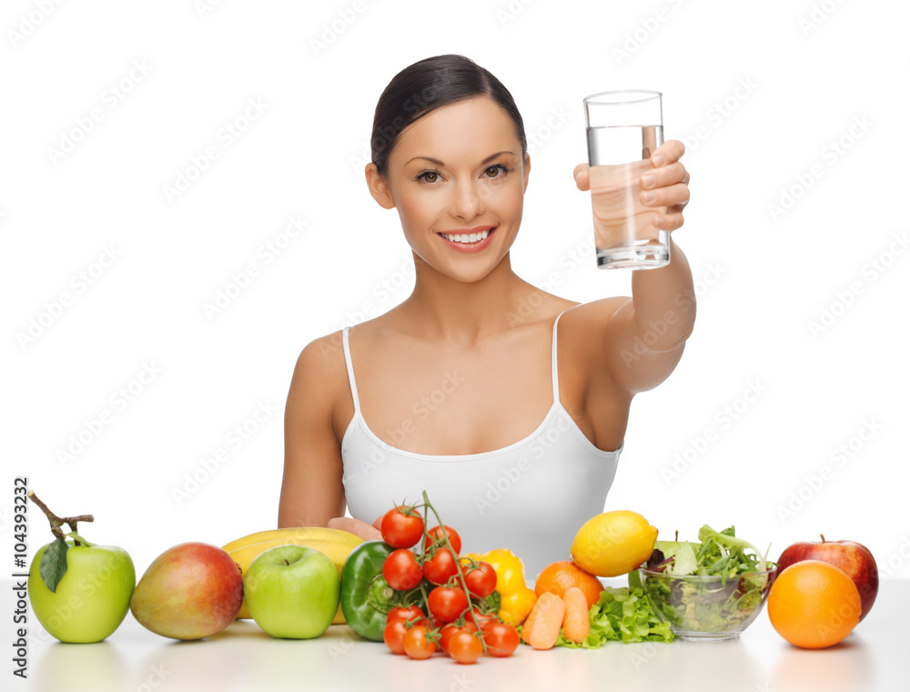 woman with healthy food