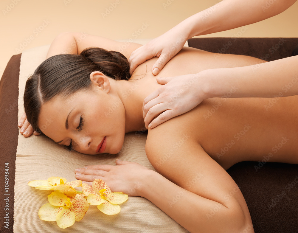 beautiful woman in massage salon