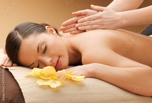 beautiful woman in massage salon photo