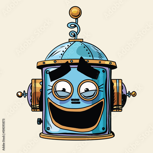 emoticon funny laughing emoji robot head smiley emotion