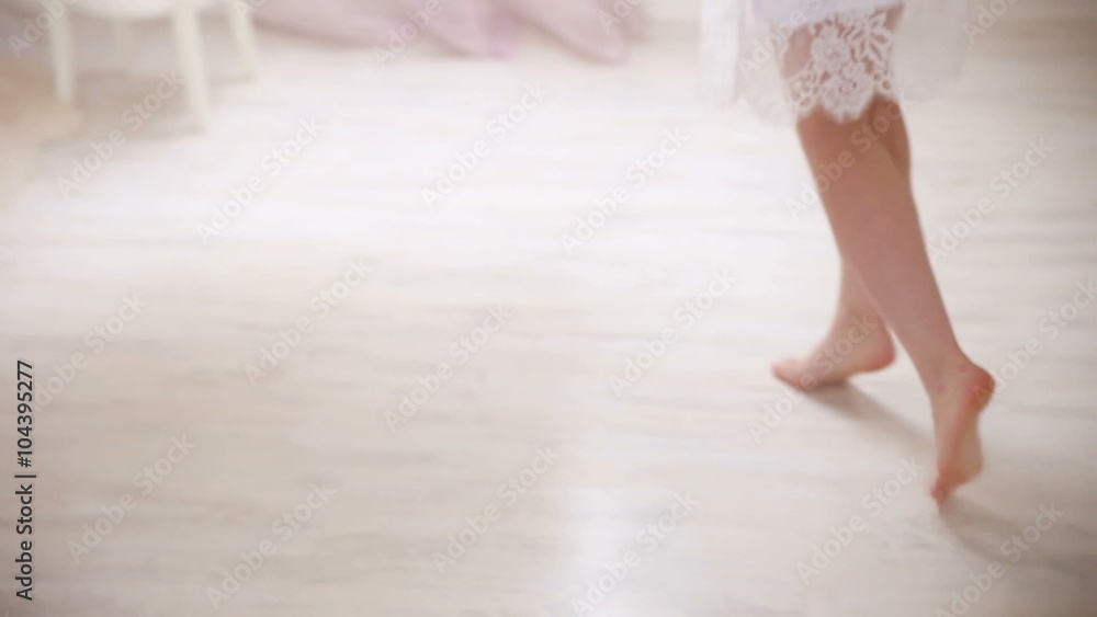 Bride lcomes near wedding dress. Bride lcomes near wedding dress.