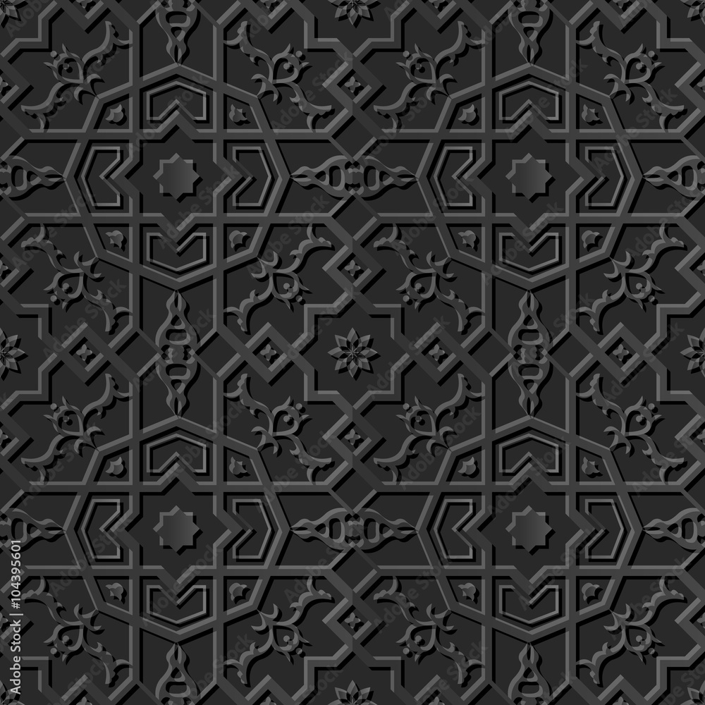 Seamless 3D elegant dark paper art pattern 214 Octagon Star Flower
Seamless 3D elegant dark paper art pattern 214 Octagon Star Flower