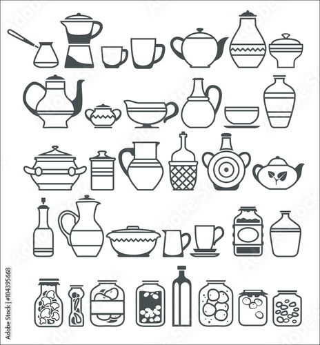 kitchen tools and utensils. Vector illustration