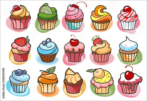15 colorful delicious cupcakes