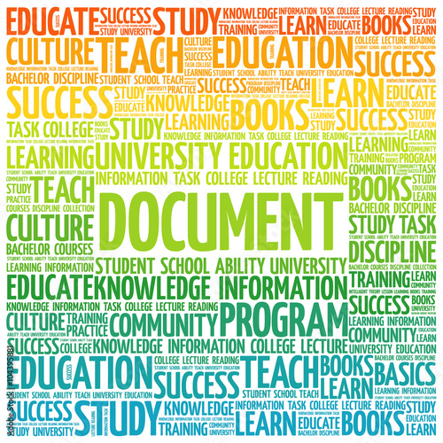 DOCUMENT word cloud, business concept background