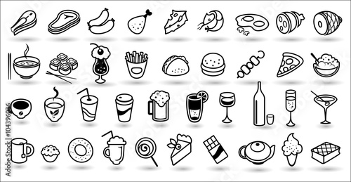 food icons vector collection