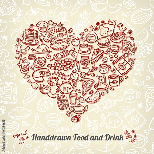 doodle food icons