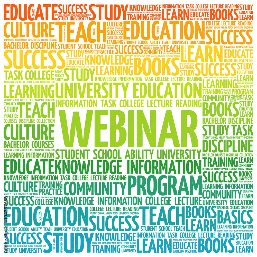 WEBINAR word cloud, education business concept background WEBINAR word cloud, education business concept background