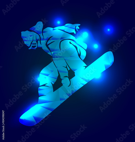 Vector illustration of a snowboarder 