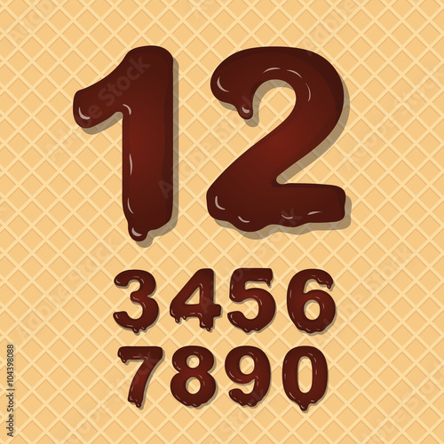 Set of Chocolate  numbers vector set