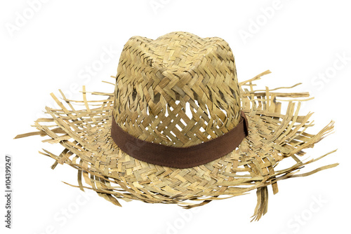 Straw hat isolated on white background with clipping path.