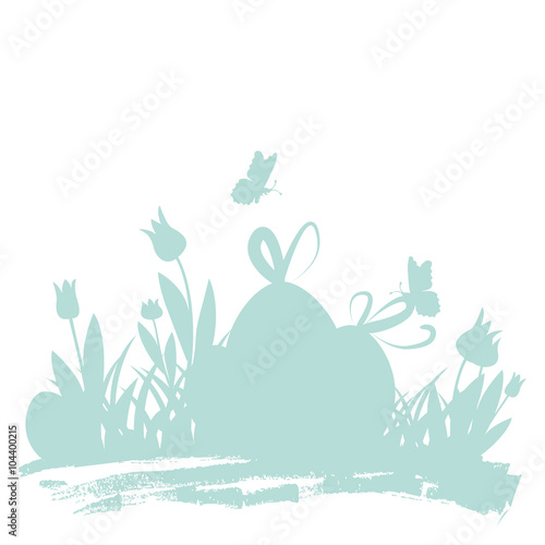 Ostereier mit Tulpen und Schmetterlingen 