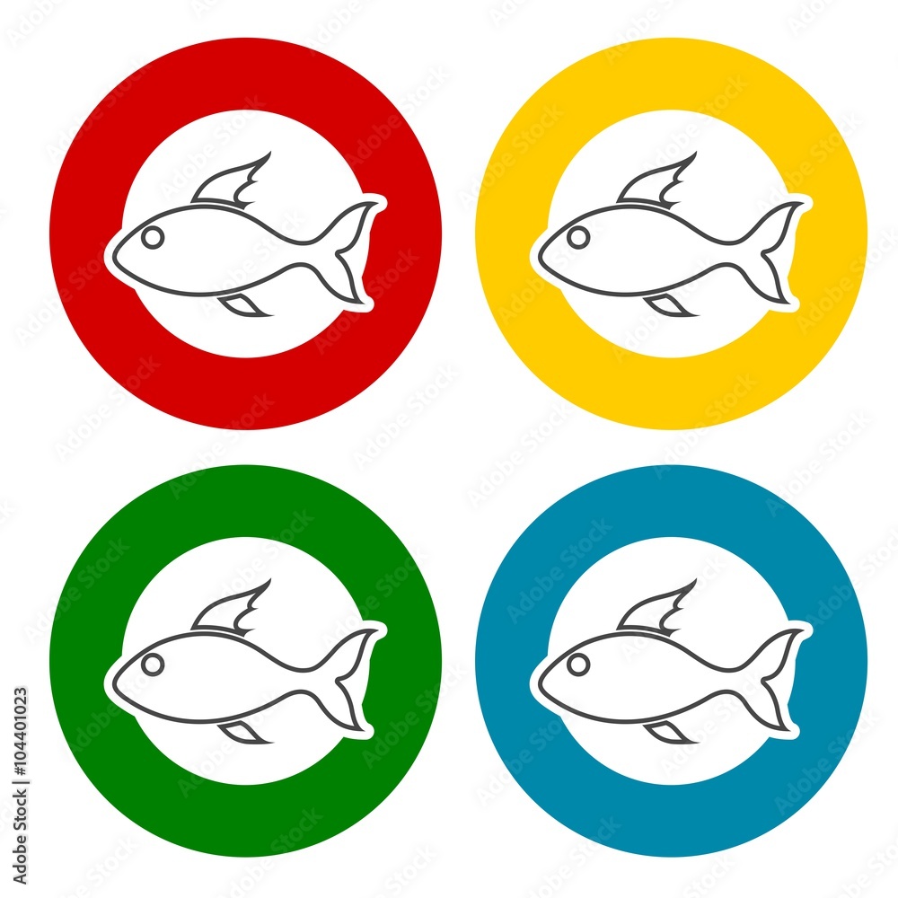 Fish icons set Fish icons set