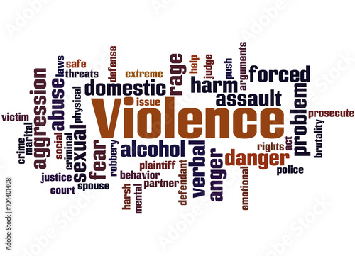 Принти на полотні Violence, word cloud concept 7