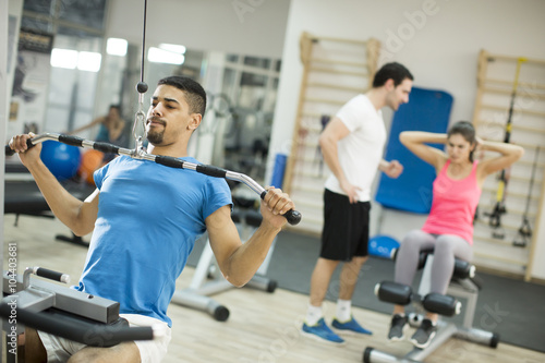 Young people training in the gym