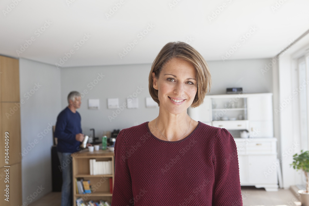 Portrait of smiling woman at home Portrait of smiling woman at home