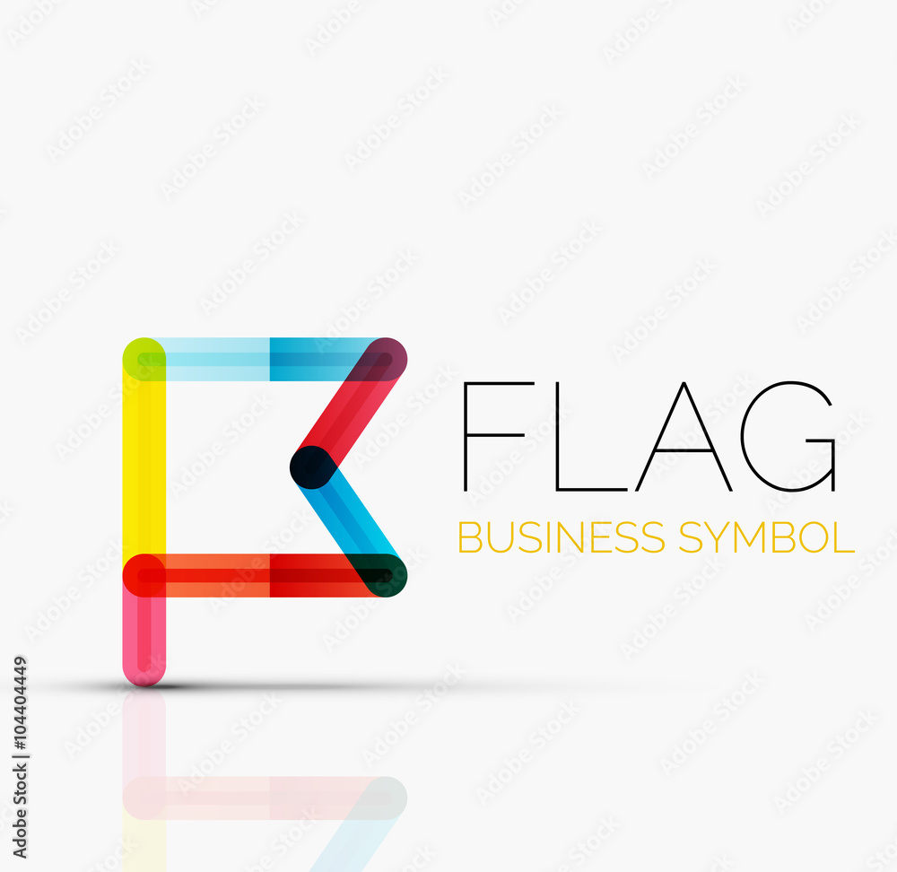 Logo flag, abstract linear geometric business icon Logo flag, abstract linear geometric business icon