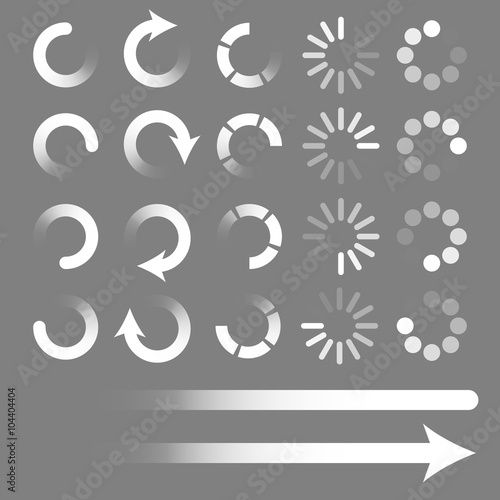 Set of loading elements. Preloaders and progress bar. Vector EPS10