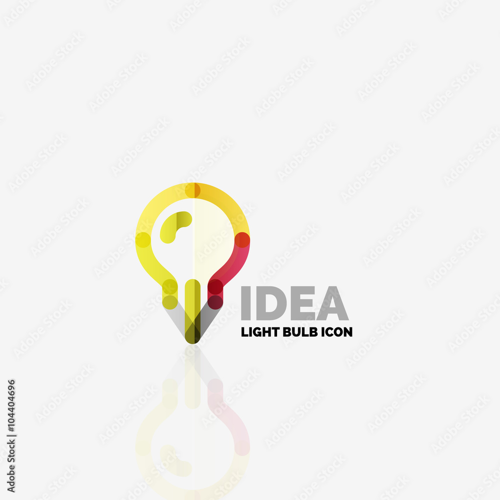 Logo, vector light bulb abstract linear geometric business icon. Idea concept Logo, vector light bulb abstract linear geometric business icon. Idea concept