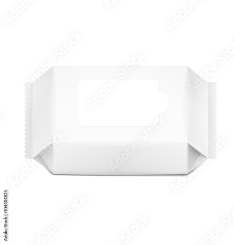 Wet wipes package isolated on white background. Can be use for your design, promo, adv and etc.