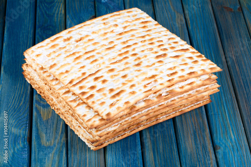 Matzah on wooden table