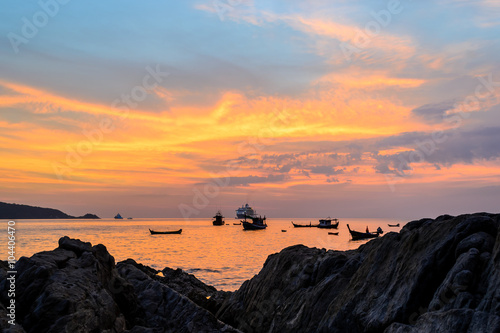 Long Exposure of Sunset at Kalim beach, Phuket ,Thailand