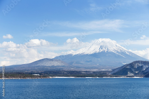 Mt. Fuji with Lake Motosu in Japan