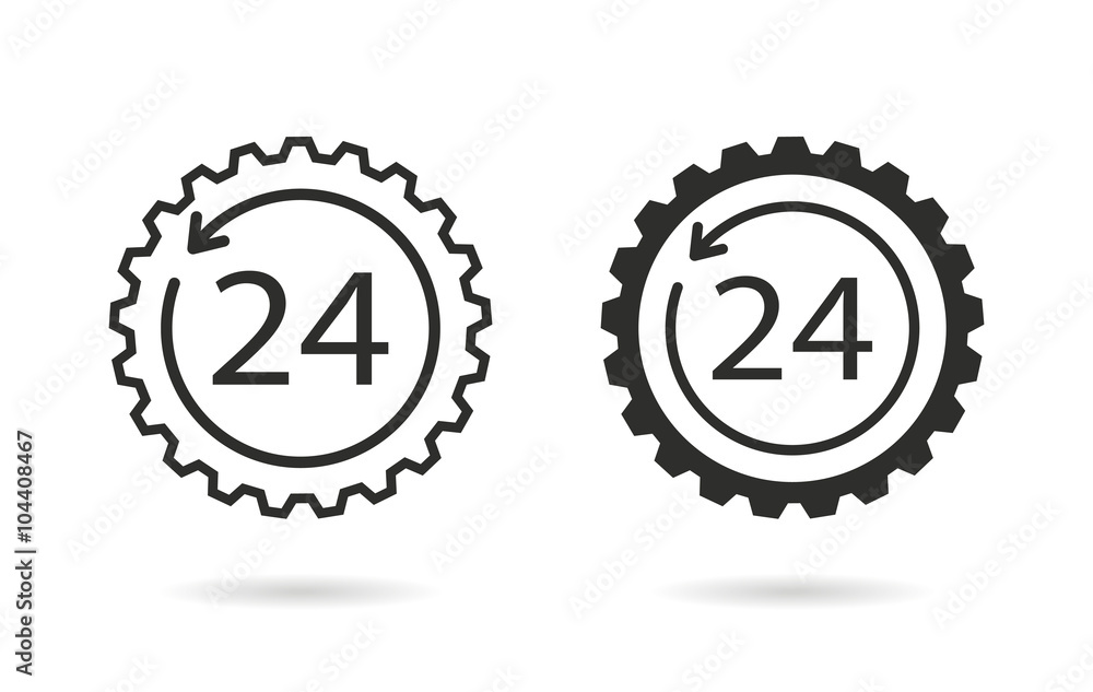 24 hour service - vector icon. 24 hour service - vector icon.