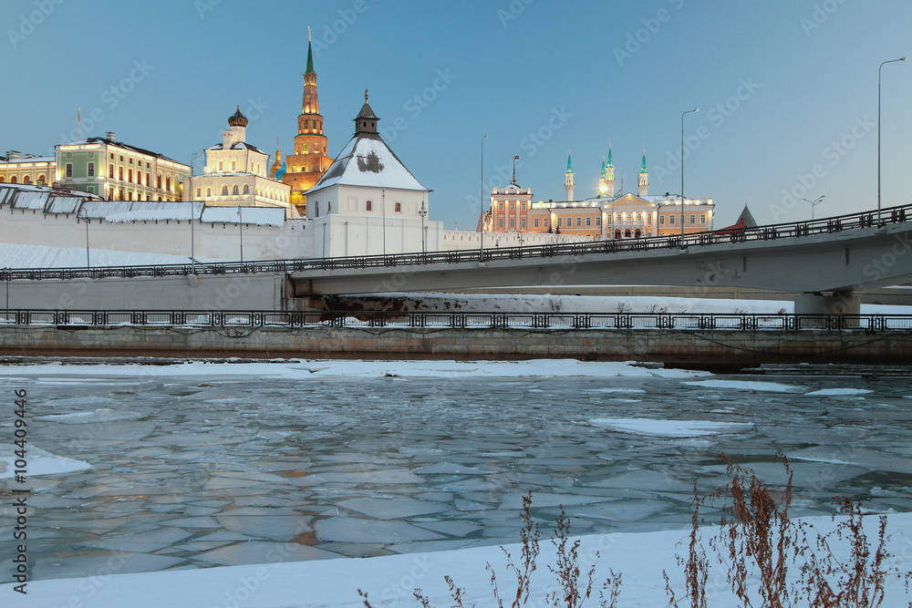 Kazan Kremlin and River Kazanka. Tatarstan, Russia