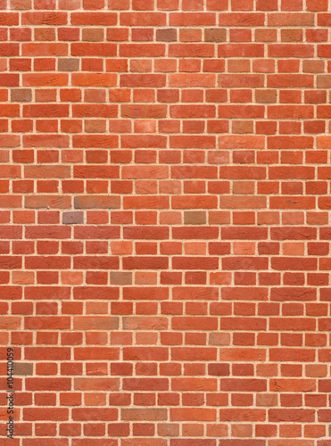 Modern red brick wall close up.