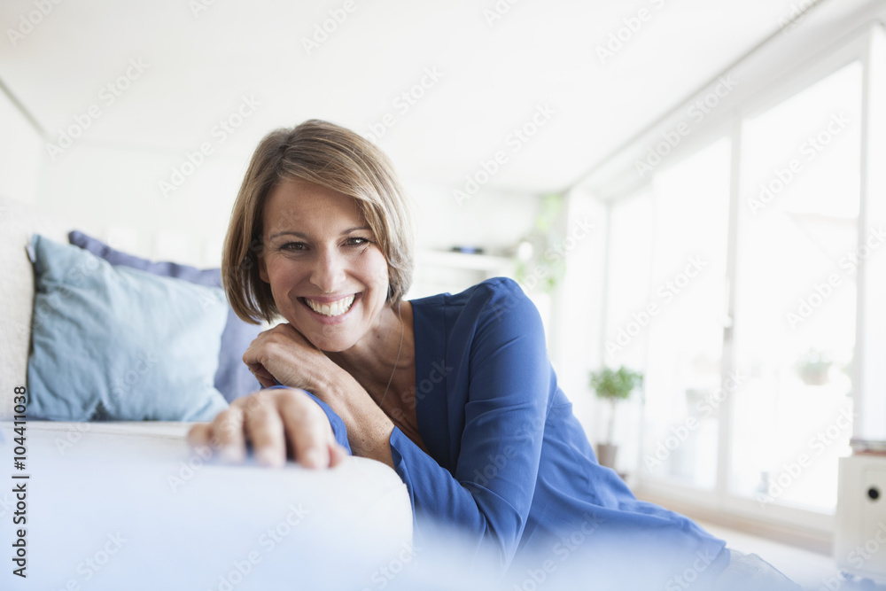 Portrait of happy woman at home Portrait of happy woman at home