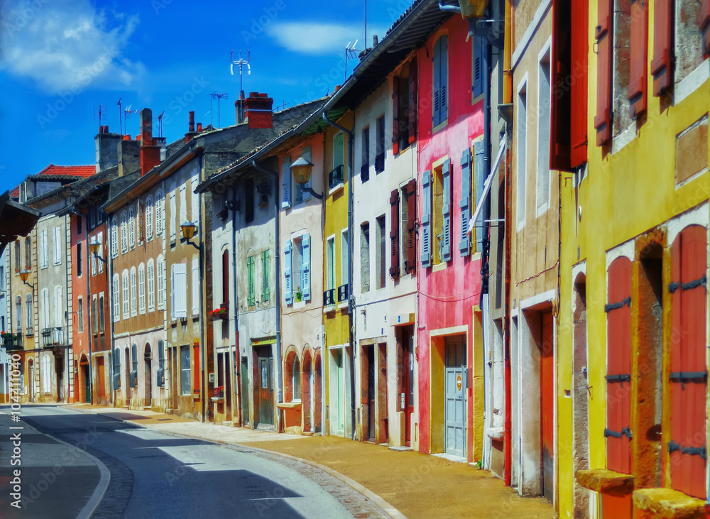Obraz premium Detail scenic view of colorful houses in Provence , France