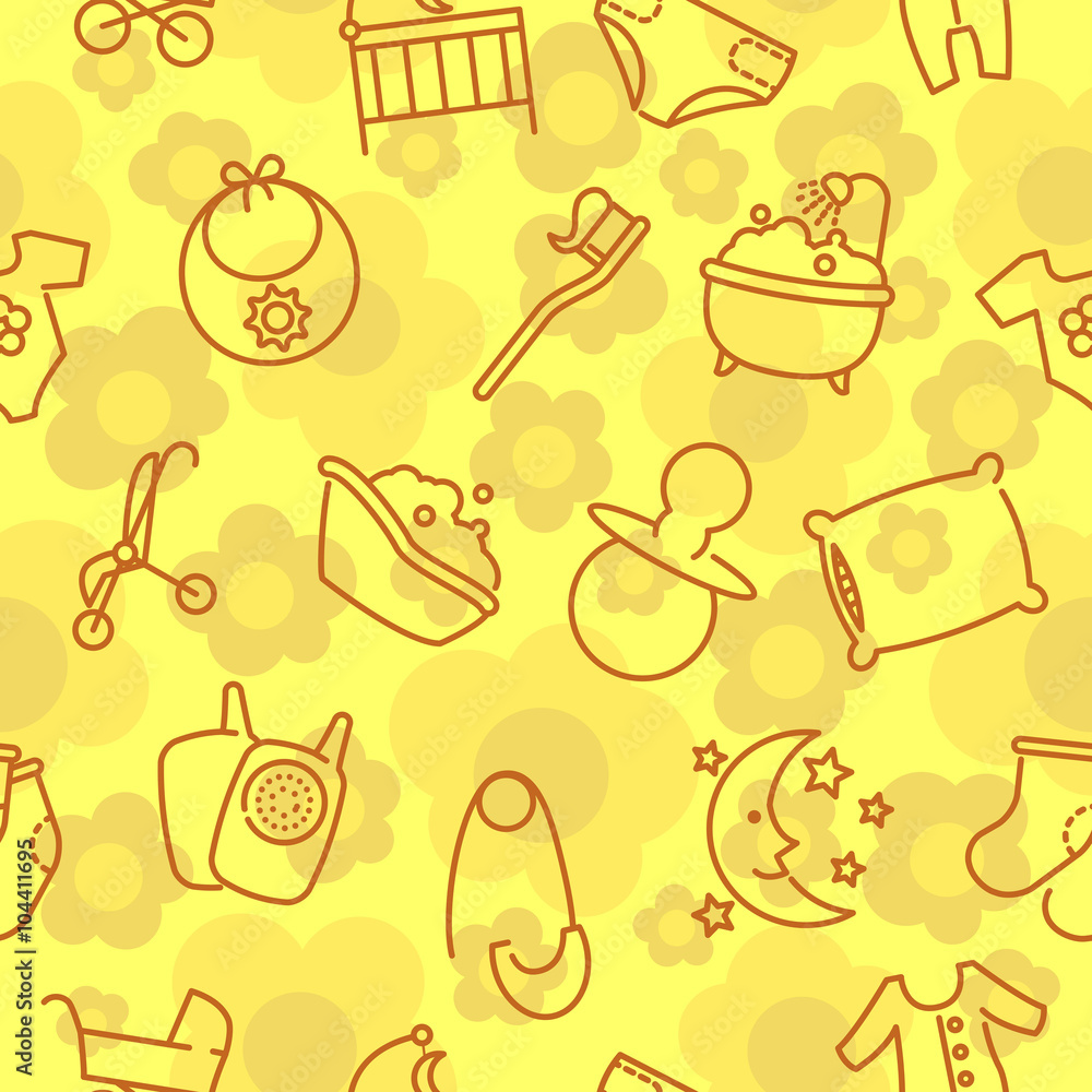 Vector seamless baby goods pattern Vector seamless baby goods pattern
