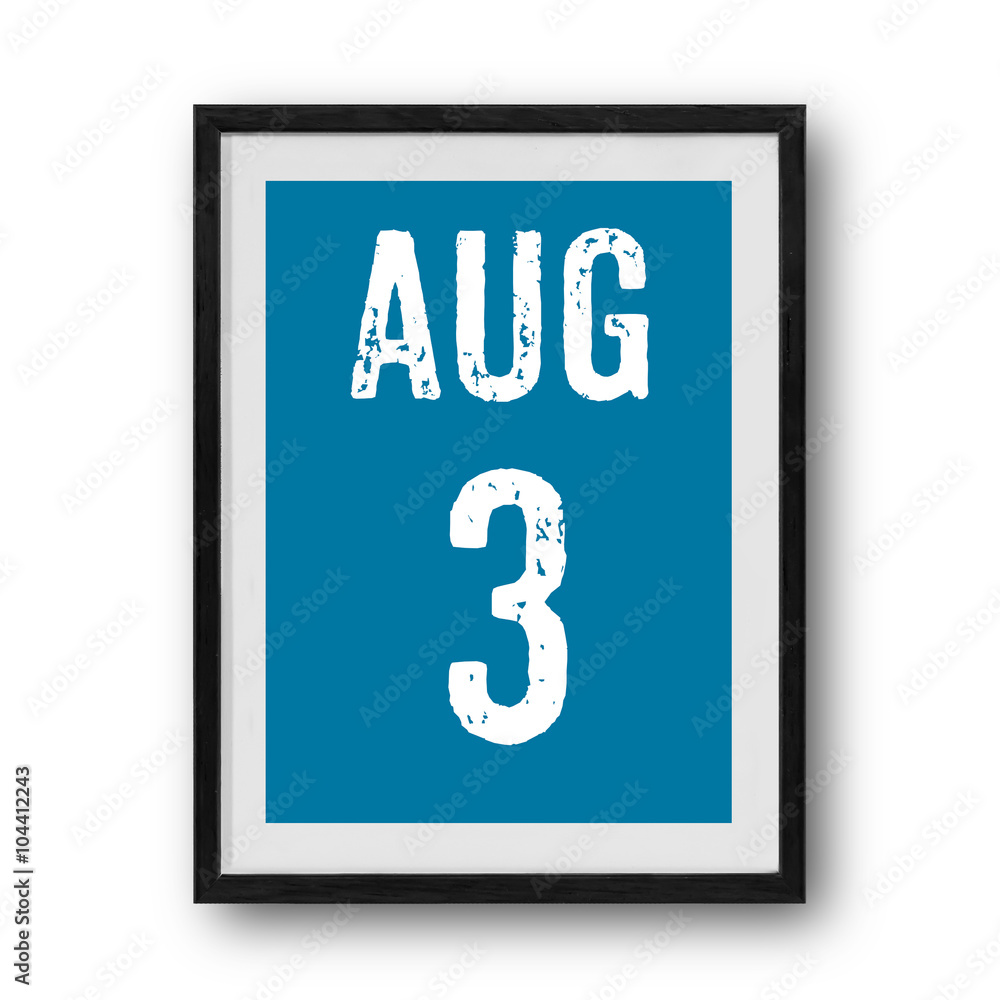 Augustcalendar on the photo frame Augustcalendar on the photo frame