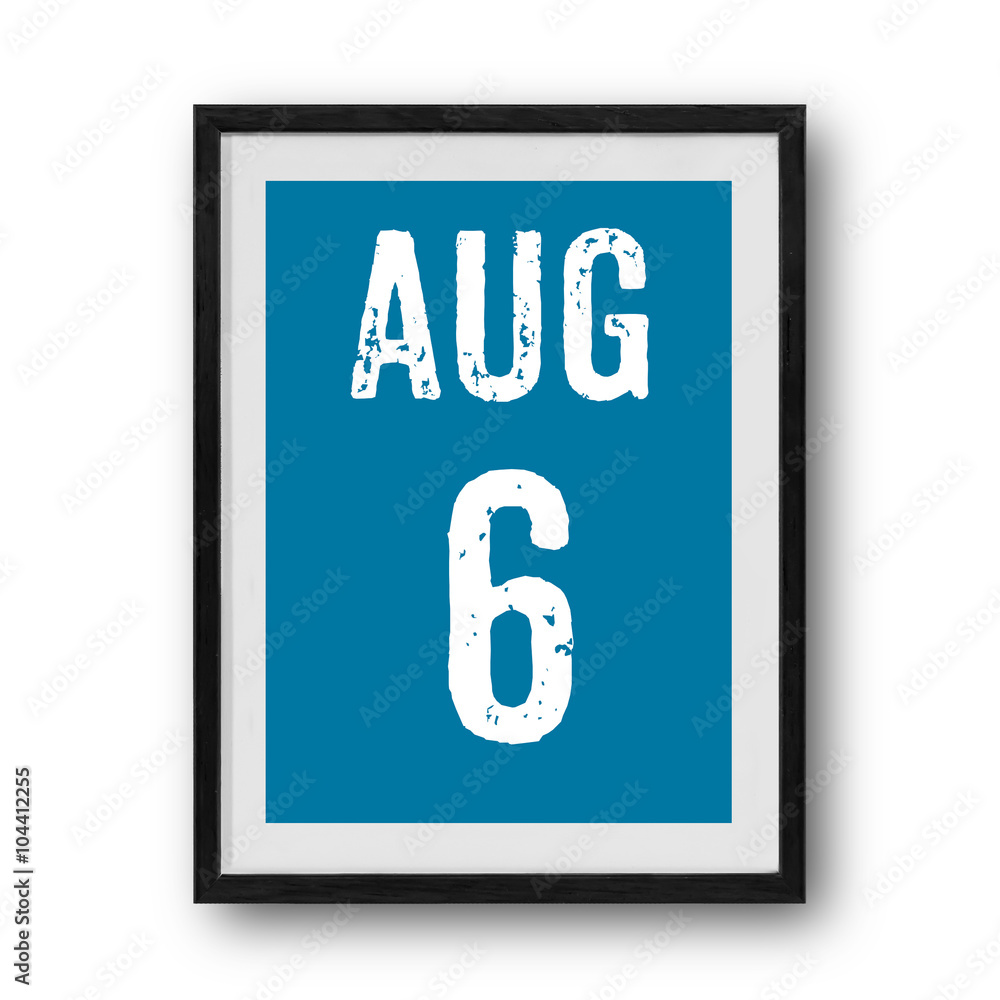 Augustcalendar on the photo frame