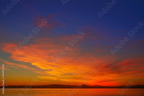 La Albufera lake sunset in El Saler of Valencia