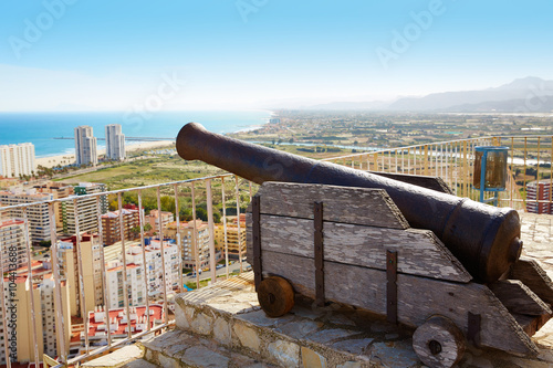 Cullera Cannon in the Castle top with aerial skyline photo