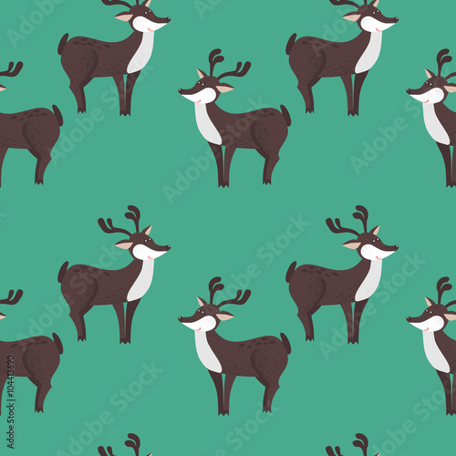 cartoon decorative deer seamless pattern background